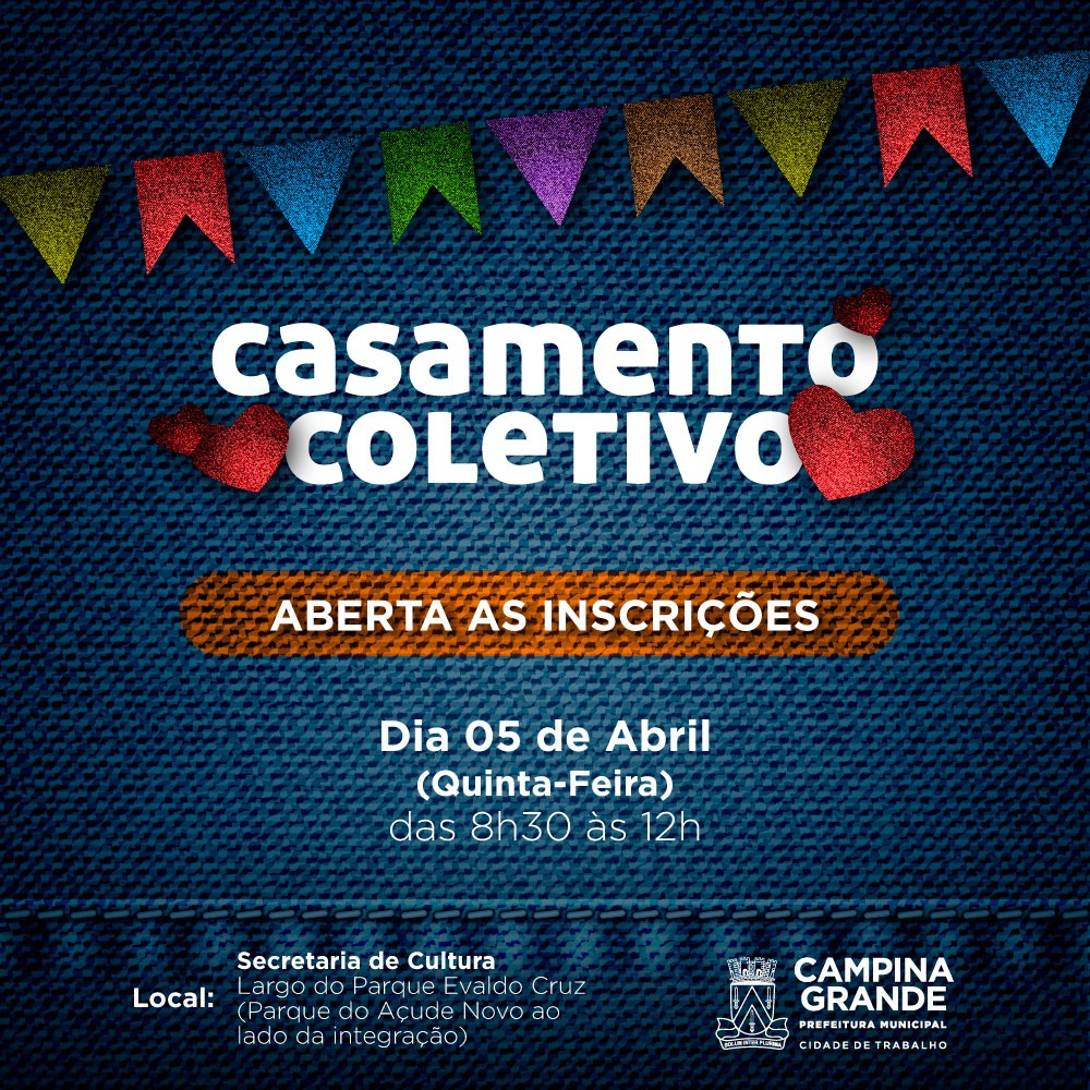 Inscrição para Casamento Coletivo ocorrerá nesta quinta