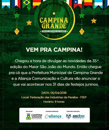 Romero Rodrigues faz lançamento do evento junino nessa quinta-feira, anuncia novidades e programação artística