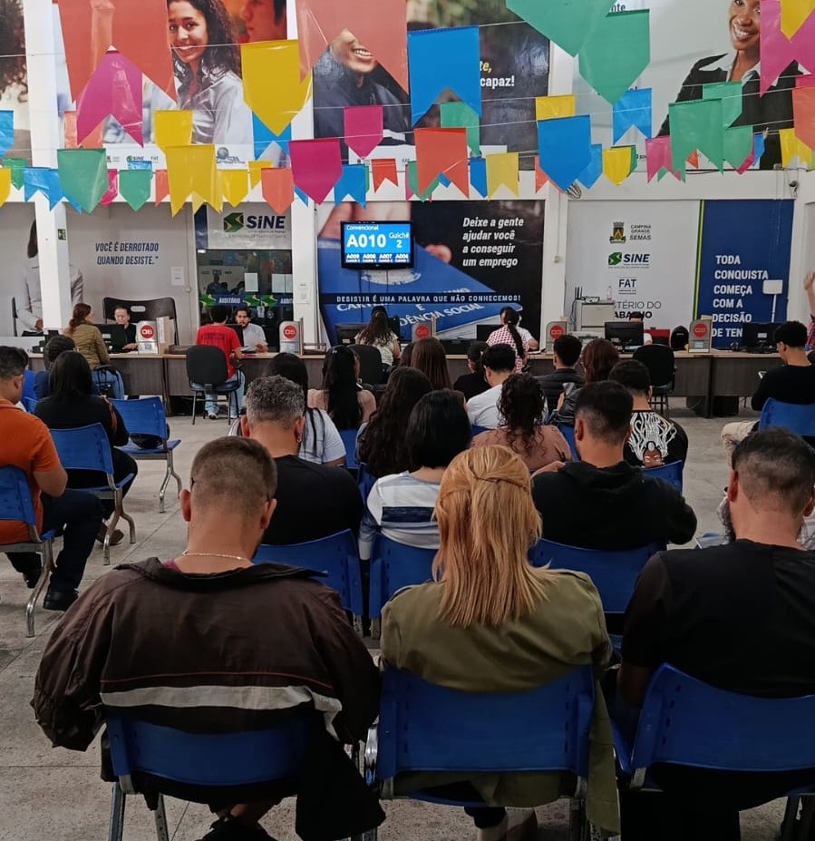 Campina Grande oferece 1.391 vagas de emprego, conforme sistema de cadastro do Sine Municipal