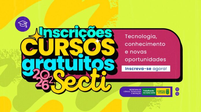 Secretaria de Ciência, Tecnologia e Inovação abre 300 novas vagas para cursos gratuitos de tecnologia em Campina Grande